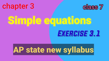 AP new syllabus /7thclass/ Simple equations/Exercise3.1