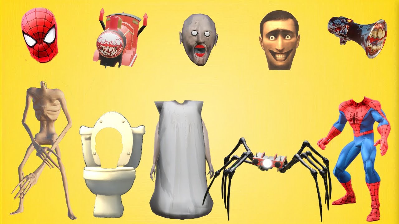 WRONG HEADS BRAIN EYE, SIREN HEAD BELL, SIREN HEAD POOP, SIREN HEAD THUNDERBOLT, SIREN HEAD SKELETON