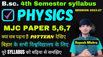 🎯BSc 4th Semester Physics Syllabus 2025 | Physics MJC Syllabus 2023–27 (CBCS Pattern) #lnmu #ppu