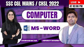 Ms - Word | Computer | SSC CGL Mains | CHSL 2022  | By Shubham M'am @sscabhinaymaths screenshot 5