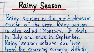 Essay on Rainy Season in English || Rainy Season essay in English || Rainy Season essay