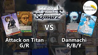 Attack on Titan (G/R) vs. Danmachi (R/B/Y) [Weiss Schwarz TCG]