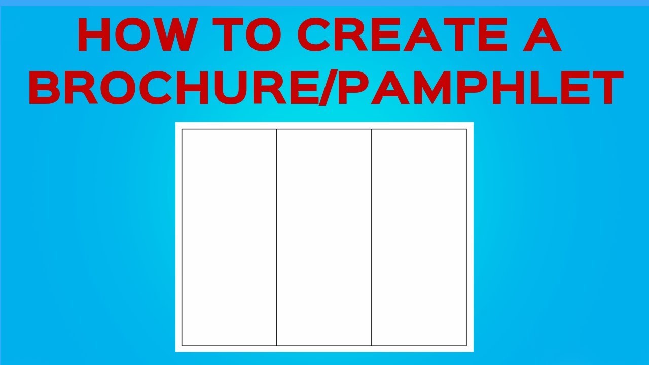 How to Create a Brochure/Pamphlet on Google Docs