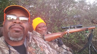 Me hunting with my wife  on her first deer hunt.