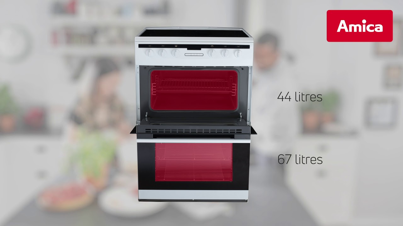 AFC6550WH Freestanding Electric Double Oven With Ceramic Hob