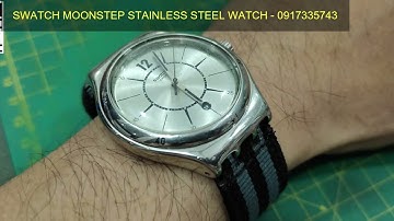 SWATCH MOONSTEP STAINLESS STEEL WATCH YWS406G
