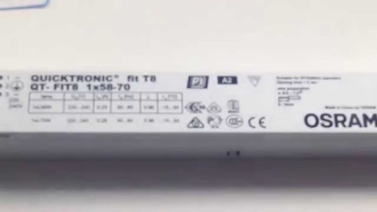 OSRAM QT-FIT8 1X58-70, обзор электронного ПРА