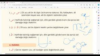 4 - Kuranharfleri3.Grupdilve Agizici Ze - Sin - Sad Ve Peltek Olan Se - Zel - Zi Mahrecler4.Ders - Fatima Mutlu