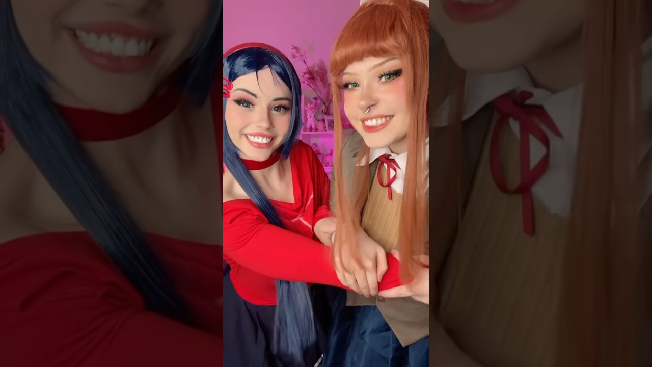 ur 2 fav virtual yanderes #cosplay #makeup #ddlc #monika #miside #mita