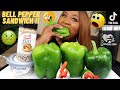 TRYING TIK TOK VIRAL BELL PEPPER SANDWICH + JALAPENO TAKIS CREAM CHEESE POPPERS MUKBANG 먹방쇼