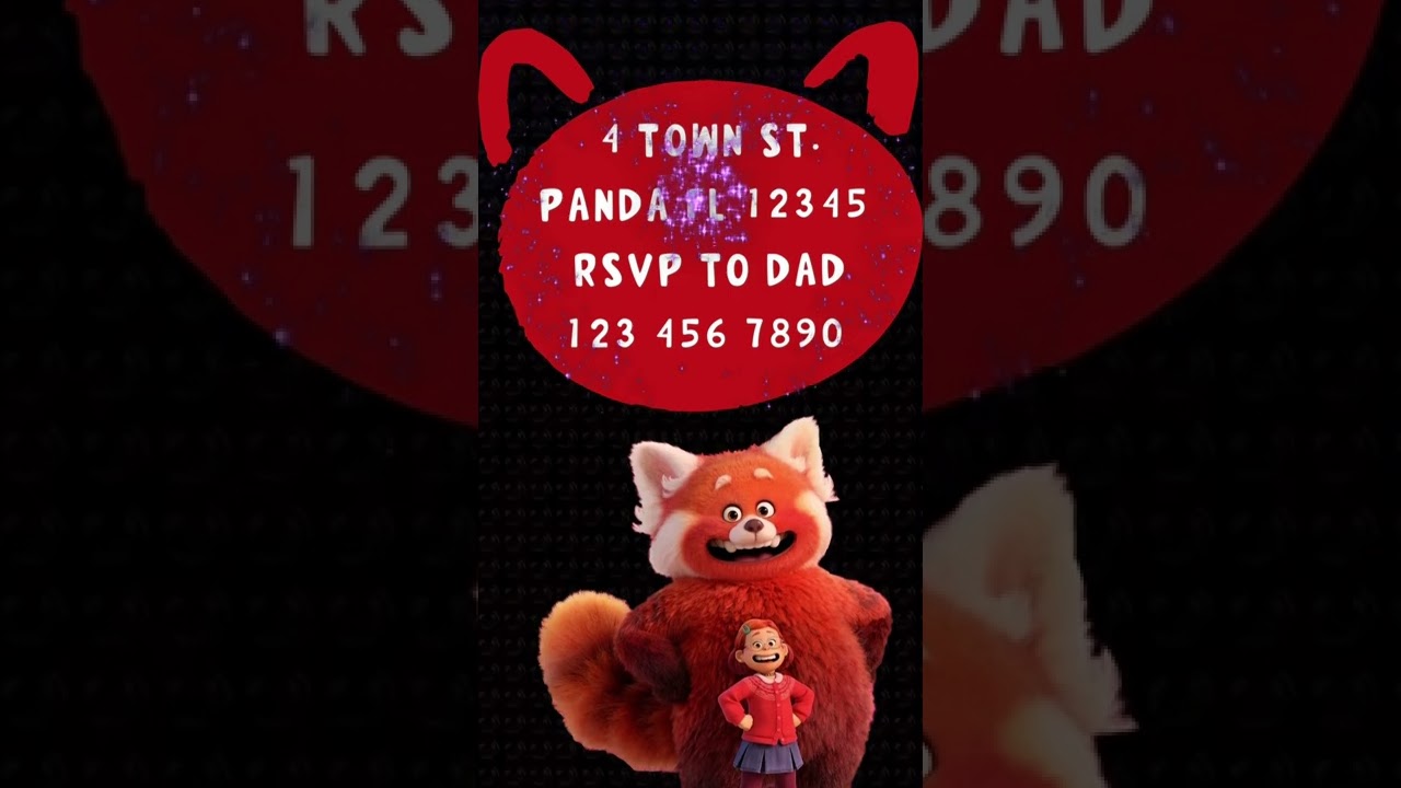 Turning Red Animated Birthday Invitation