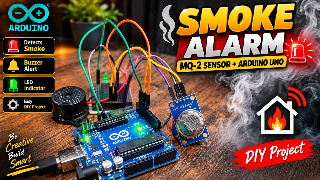 Smoke Alarm using MQ-2 Sensor NEW Arduino UNO Project - YouTube