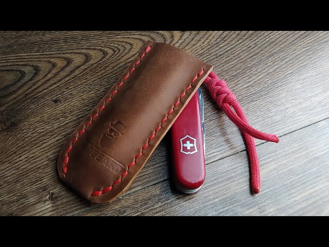 The Leather Scabbard for Victorinox 130 Mm is Made of Genuine Leather  /leather Case With Belt Clip for Victorinox Ranger Wood 55. 