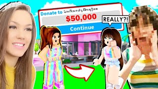 I Donated $50,000 To The PRETTIEST HOUSES in Bloxburg (Roblox)