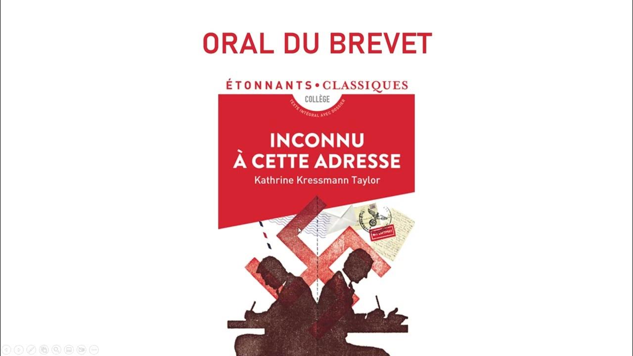 Inconnu à Cette Adresse Questionnaire Corrigé www.youtube.com