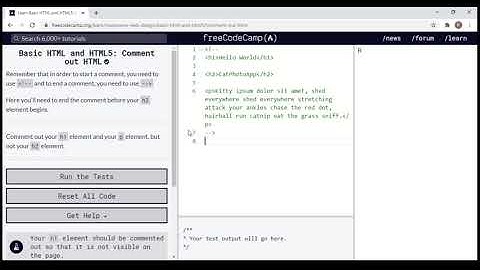 Basic HTML and HTML5: Comment out HTML - FreeCodeCamp