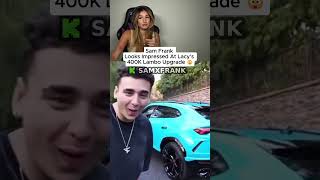 Sam Frank looks impressed at Lacy’s 400k Lambo updgrade😲 #samfrank