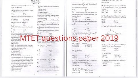 Part 1 | MTET question paper 2019 for LP section| #mtet