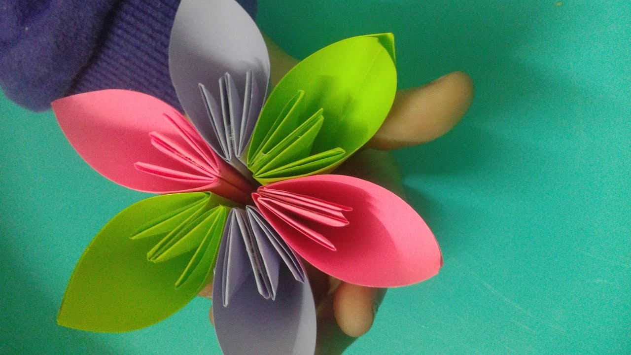 origami flower for kids origami decoration tutorial youtube paper folding flower for kids