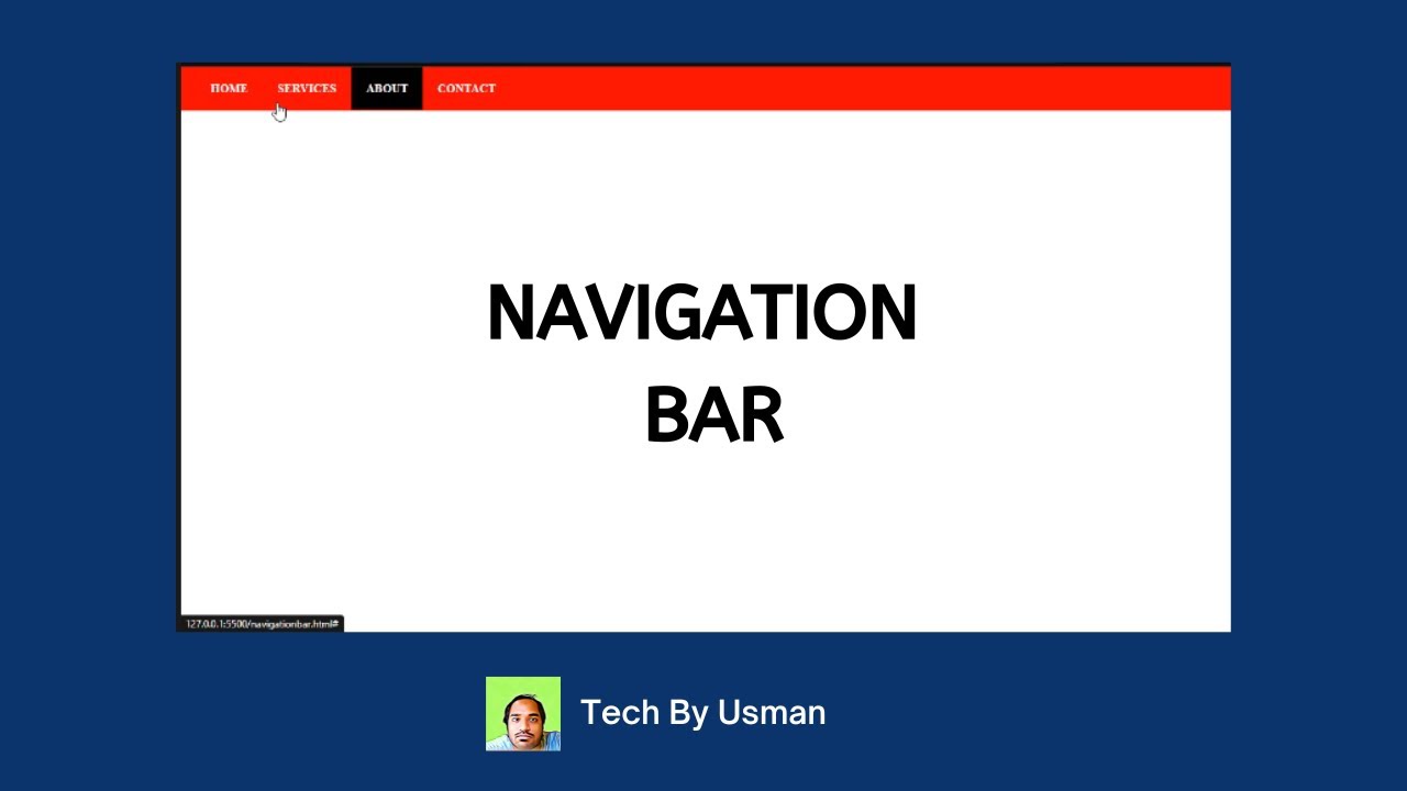 Simple Navigation Bar/MENU Using HTML and CSS In Visual Studio Code ...