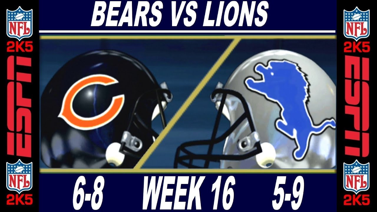 Bears vs Lions Week 16 ESPN NFL 2K5 - YouTube