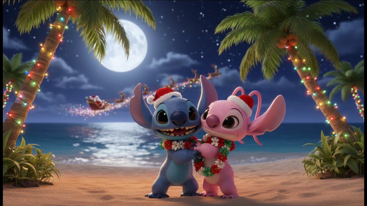Stitch et Angel : Noël d’amour à Hawaii 🎄🏝️ Chanson de Noël pour enfants