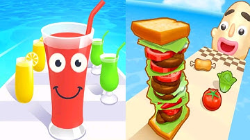 Juice Run VS Sandwich Runner - Satisfying ASMR Gameplay ALL Levels
