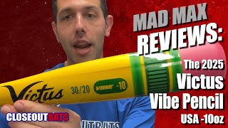 Batte -10 USA Batte De Baseball Victus Vibe 2025 - Modèle VSBVIBPB10USA - Crayon Noir - Neuf USA Victini V