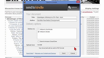 Send documents and web pages to Kindle devices
