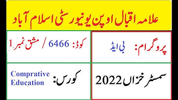 AIOU Code 6466 Solved Assignment No 1 Autumn 2022 | Baloch Academy