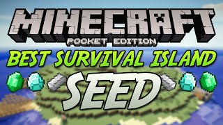 BEST SURVIVAL ISLAND SEED EVER! - Minecraft PE (Pocket Edition)