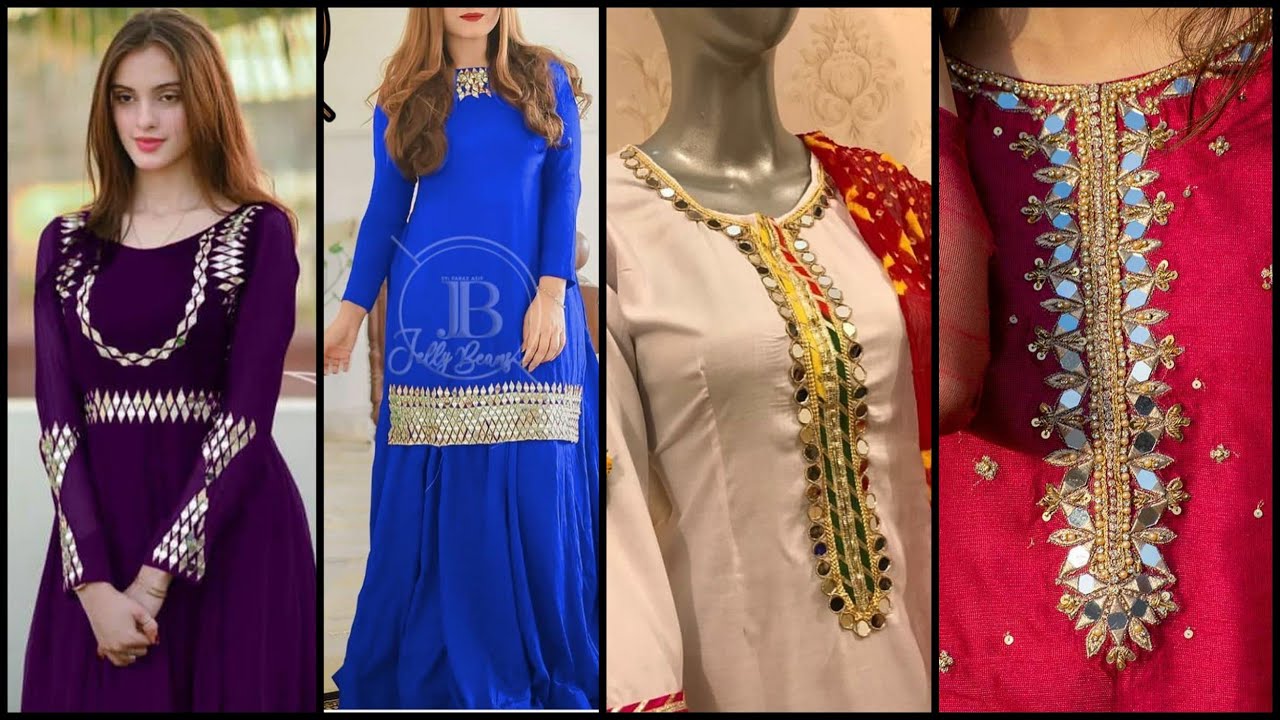 New and Stylish Mirror Work Dresses Ideas Collection/Latest Mirror Work Suit Designs 2021