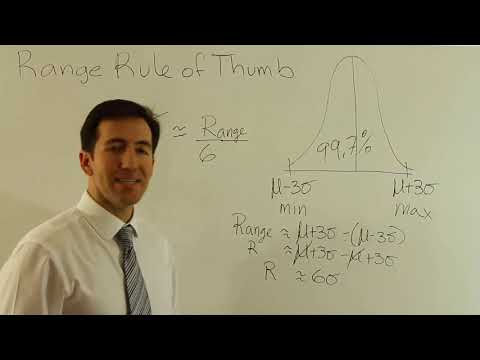 Range Rule of Thumb: to estimate the value of the standard deviation