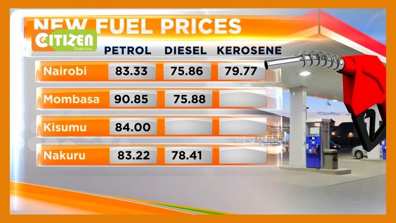 Petrol And Diesel Prices Drop By Ksh 9 54 And Ksh19 19 Per Litre Respective Youtube