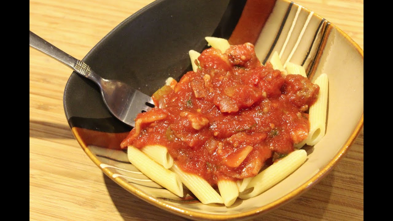 SAUCE/MEAT LOVERS SAUCE with PENNE RECIPE/CHERYLS HOME COOKING/EPISODE