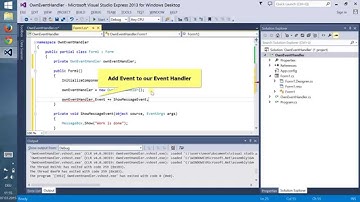 C# Own Event Handler, Simple Example, .NET 4.5