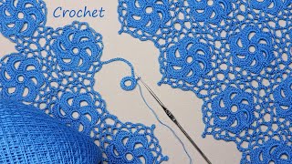 УЗОР без отрыва нити!!!  ВЯЗАНИЕ КРЮЧКОМ безотрывный способ     SUPER EASY Beautiful Pattern Crochet