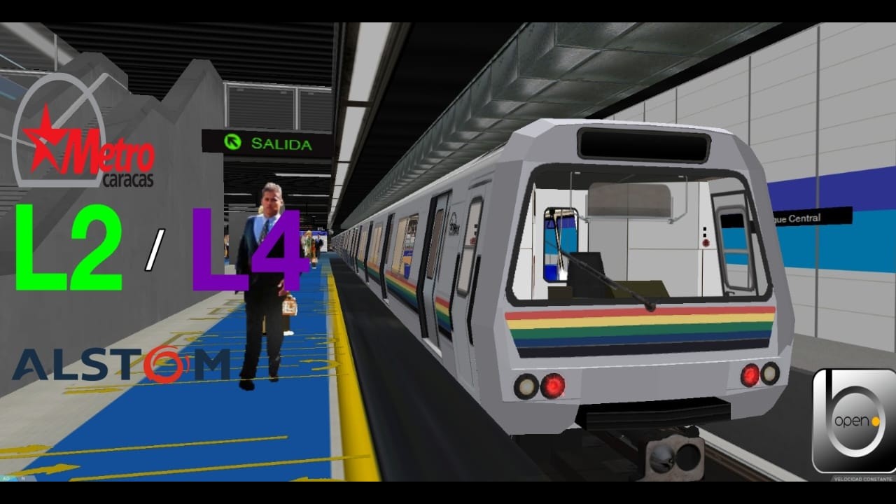 Alstom Serie 1 mr 13 entrando  y saliendo de parque Central (linea 2 y 4)