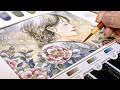 【画材レビュー】渋かわいい絵の具で雪✕花イラスト描き方解説 Review＆How to Paint Snow-covered flowers with Japanese Watercolor Set