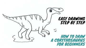 How to Draw A Corythosaurus Easy Step by Step | Dinosaur Drawing for Beginners | Arshaka Drawing