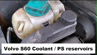 Volvo S60 V70  Coolant and power steering reservoir removal tips 2001-2009