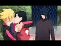 Boruto and sarada kiss  lovestories of naruto anime