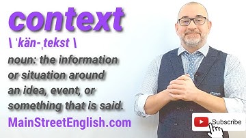 English Vocabulary Builder: CONTEXT - Noun (Pronunciation & Usage)