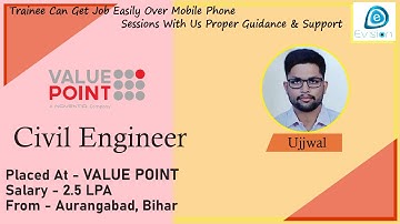 Congrats, Ujjwal | CIVIL ENGINEER | 2.5 LPA | Got Selected as System Engineer in VALUE POINT Pvt Ltd