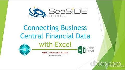 Video 3 - Business Central Pages to use for Excel Financial Reports