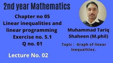 Graph of Linear inequalities/What is linear  programming/12th Math Ch-5 Lec-2@Tariqshaheenmaths1492