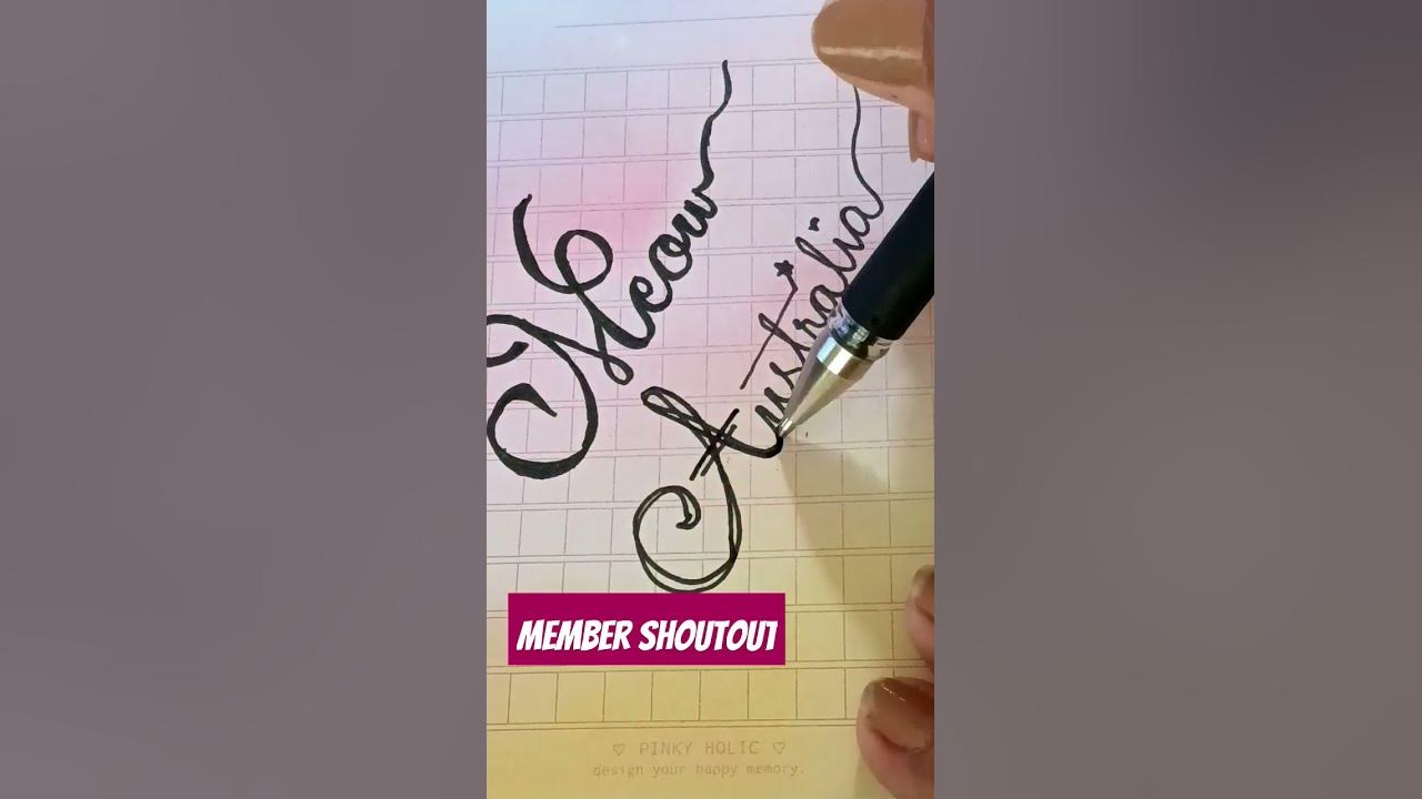Meow australia shoutout shorts art calligraphy cursive 