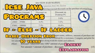 Famous Java Mastery for ICSE : Solving If-Else If Ladder based Problems Wealth