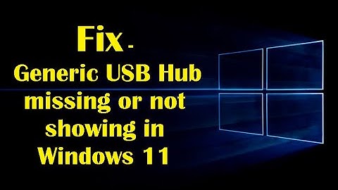 Fix - Generic USB Hub missing or not showing in Windows 11