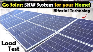 Solar Installation, 5KW Solar System Load Test, Longi Solar Panels Installation, Home Solar Power
